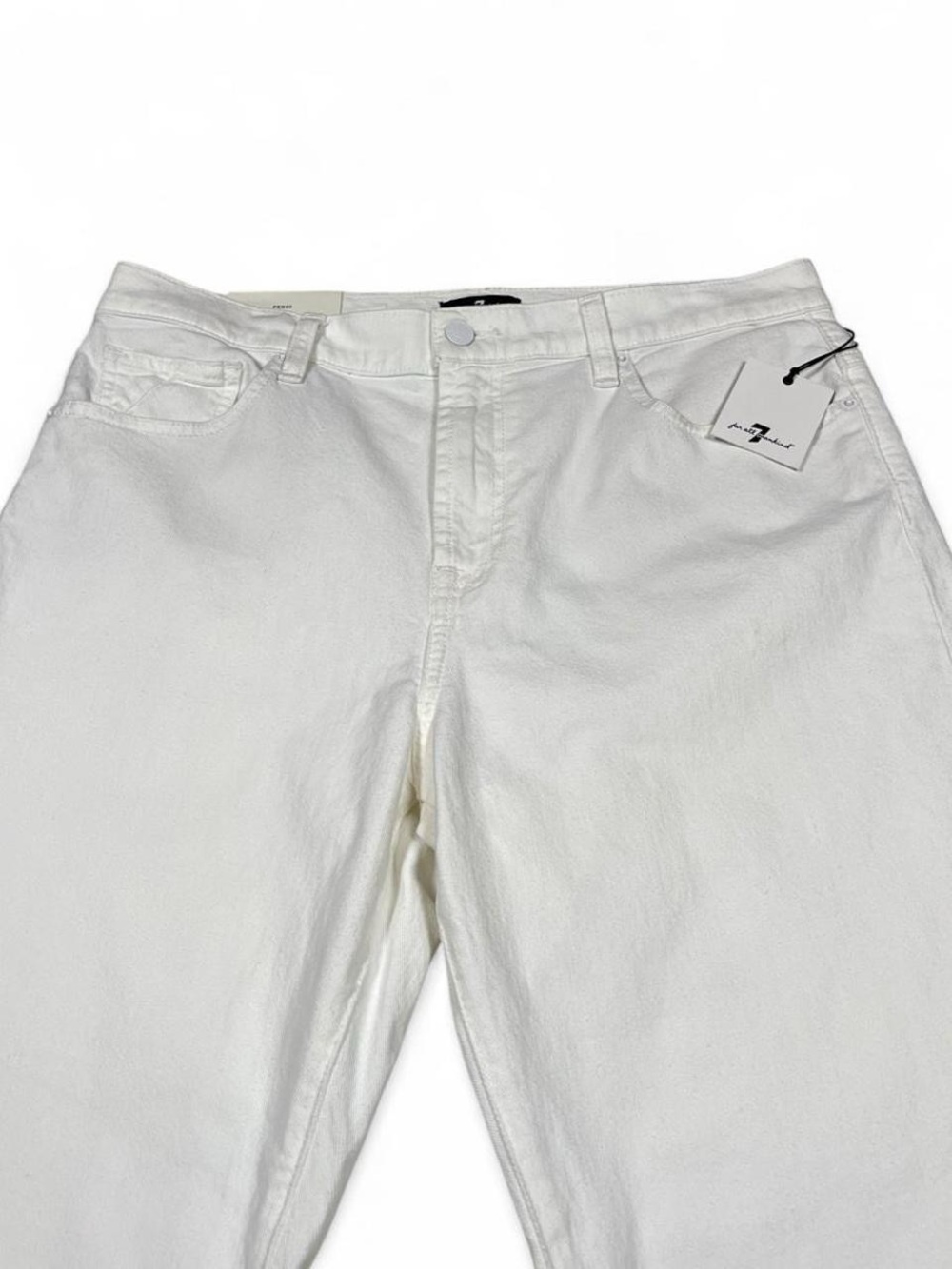NWT! 7 For All Mankind Peggi White Jeans Women’s Size 32 L30 High Rise Taper - Picture 3 of 12